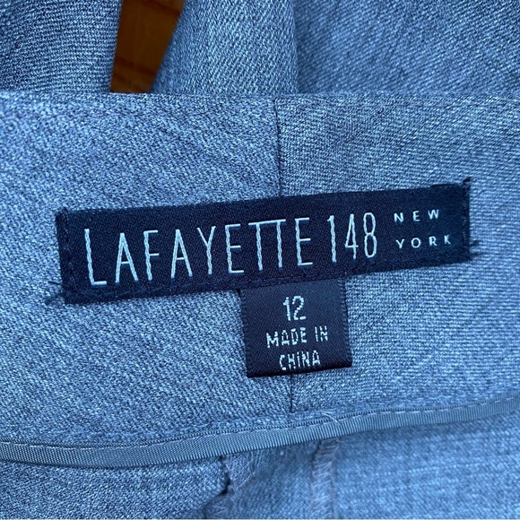 Lafayette 148 Gray Straight Leg Wool Career Pants - Picture 8 of 9